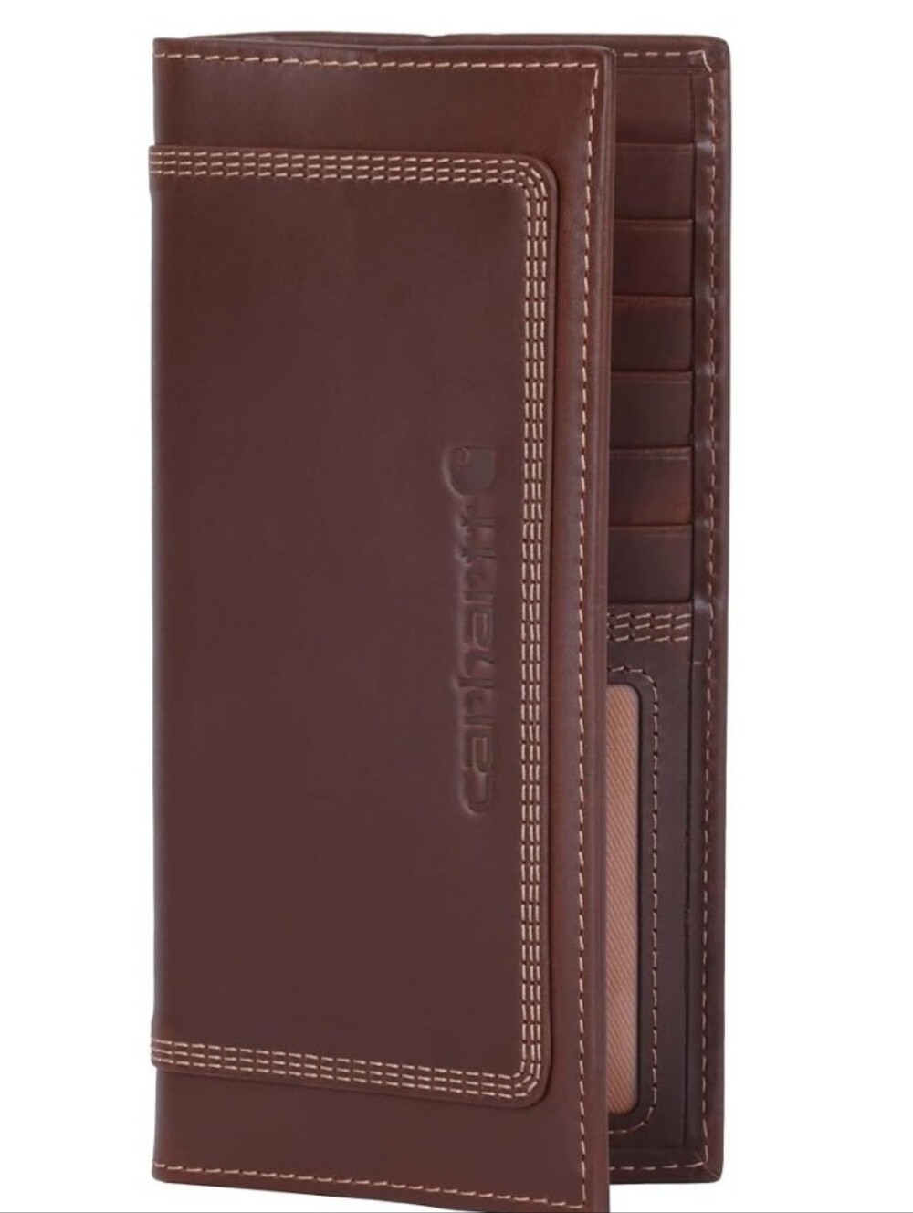 Carhartt Leather Triple-Stitched Rodeo Wallet- Brown
